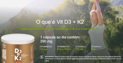 Vitamina D3 + Vitamina K2 Capsulas de 2.000 UI (Kit com 3 unidades)